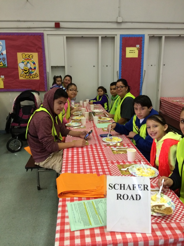 Glassbrook Families enjoy a hearty breakfast.  Thank you Mark Salinas and Mark's Mom who pitched in too!