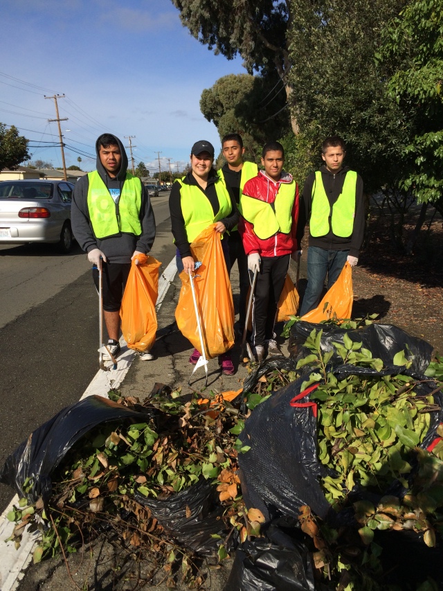 Our Neighborhoods very own Elisa Marquez, City Council Member, cleaned Huntwood and collected lots of debris for removal by the City Street's Department Truck.  Thank you to all who generously pitched in!